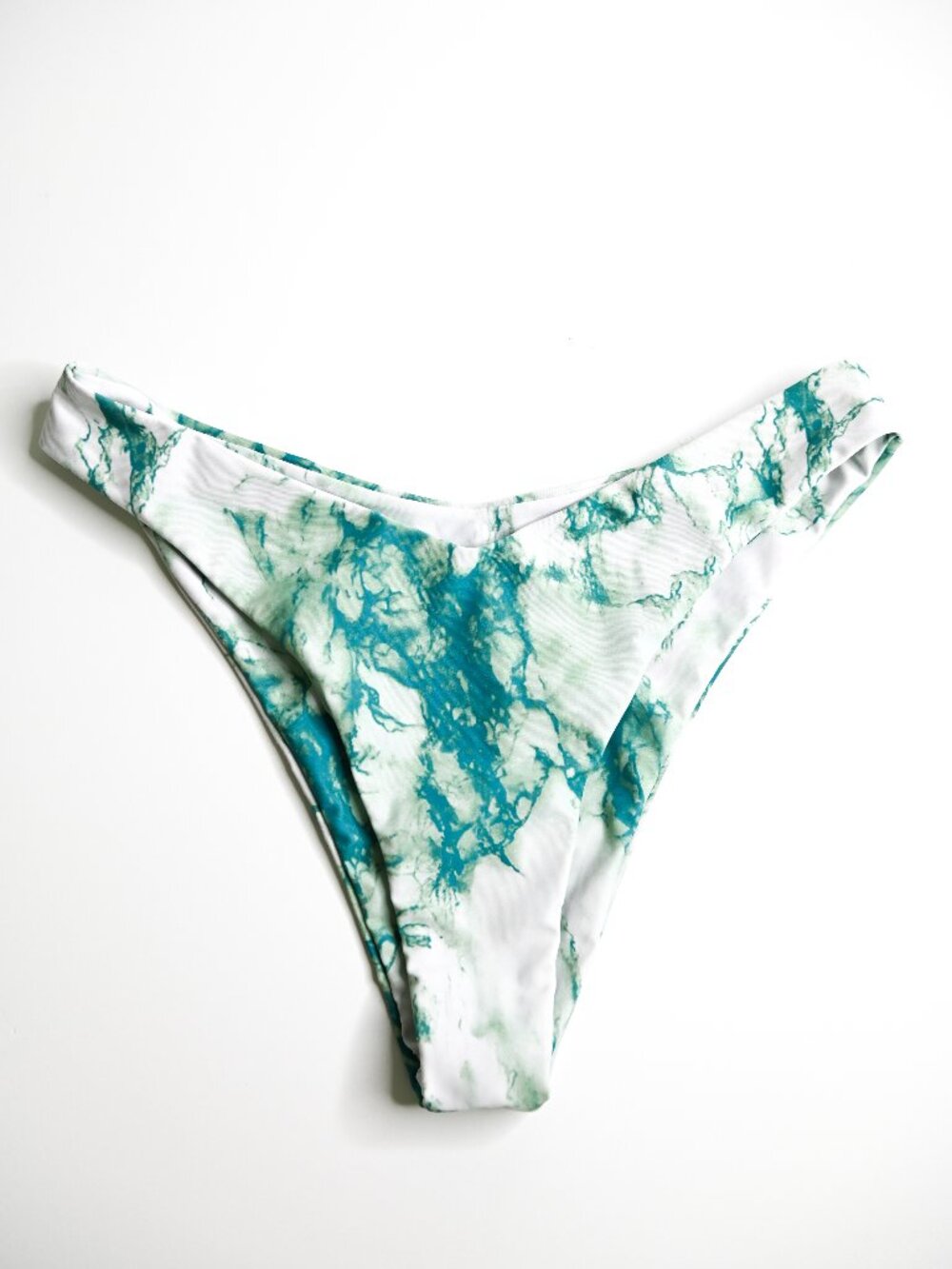 Bikini Swim Bottom Green and White Watercolor Print - Medium